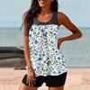 Women’s Sleeveless Tankini Top and Shorts Set with Floral Print Scoop Neck Swimwear for Beach Pool Vacation