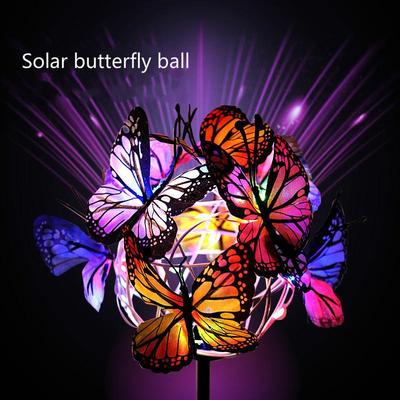 Outdoor Solar Butterfly Ball Lantern Garden Garden LED Decorative Light Spring Butterfly Ball Landscape Suncatchers Light