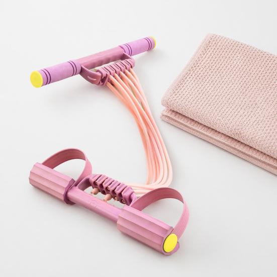Pedal Resistance Band with Handle, 10-Tube Pedal Ankle Puller Exerciser, Multifunction Tension Rope for Arm, Leg, Waist, Shoulder Training