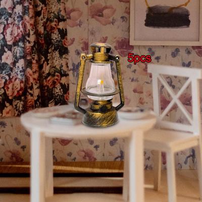5 Pieces 1:12 Dollhouse Pretend Play Decorative Lantern for DIY Scene Model Fairy Garden Micro