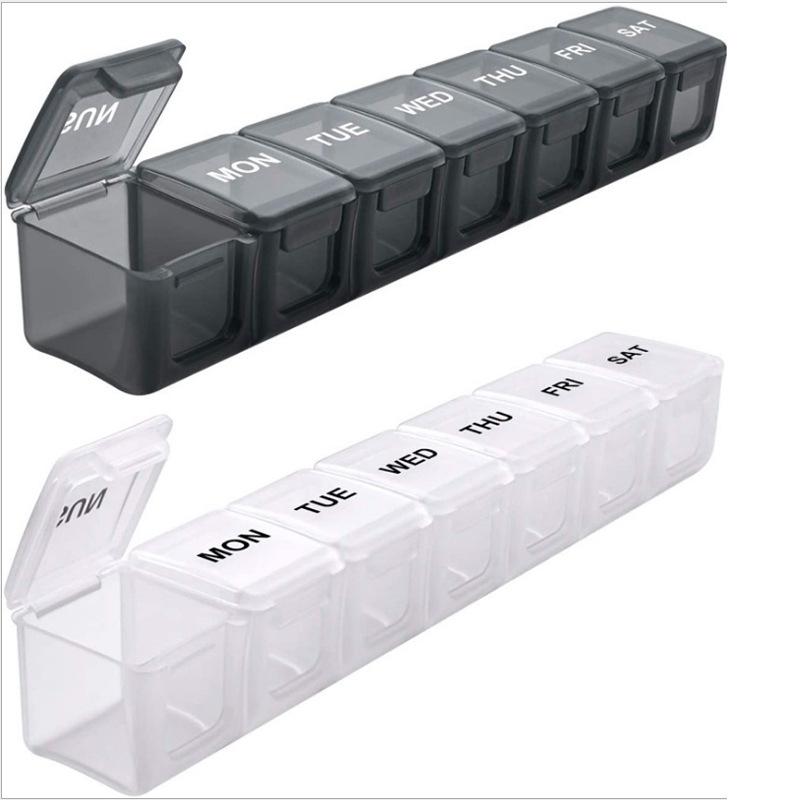 

Коробка для таблеток на 7 дней, портативный дорожный футляр для таблеток, еженедельный органайзер для хранения витаминов и таблеток, большой контейнер для разделения рыбьего жира 7grid