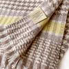 Wool scarf women's winter new coffee-colored plaid cashmere couple's scarf and coat
