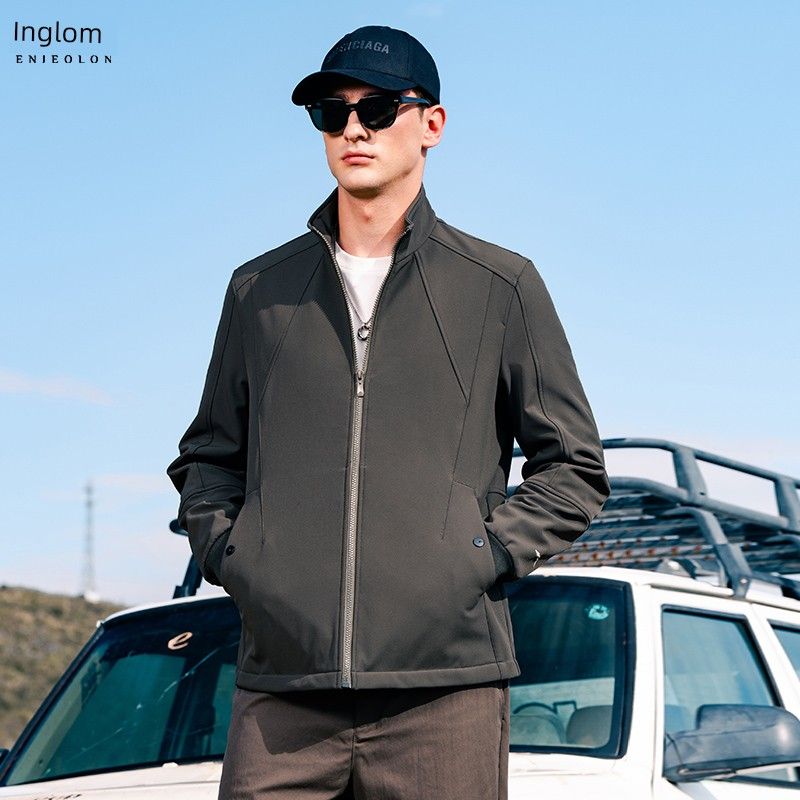 

Yingjuelun Stand-Up Collar Softshell Jacket for Men, Autumn and Winter Outdoor Windproof Casual Mountaineering Clothing, Autumn Liner Jacket Army Green L