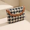 Mini Square Plaid Canvas Lipstick Makeup Bag Plaid Coin Wallet Large Capacity Storage Bag