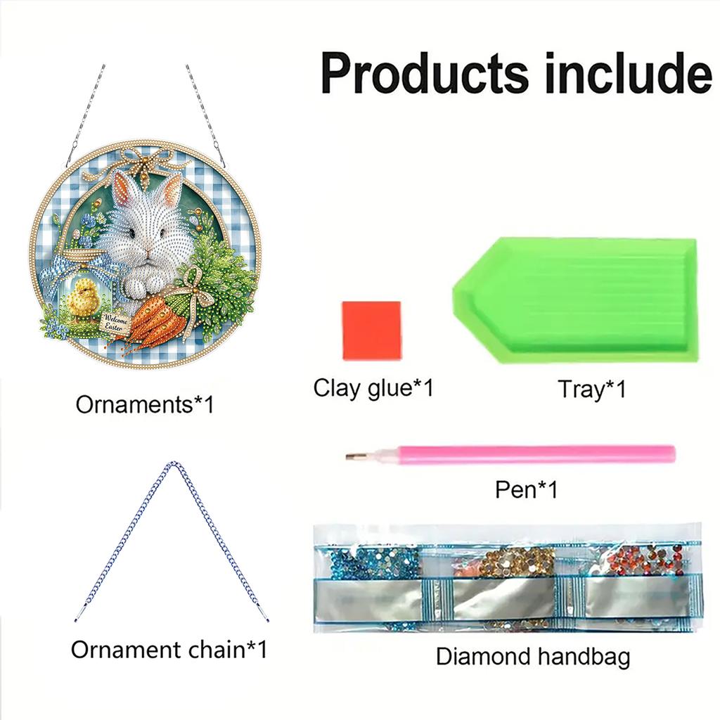 Holiday Theme 2D Flat DIY Special Shape Rhinestone Diamond Art Window Pendants Diamond Painting Set Wall Decor for Home & Window