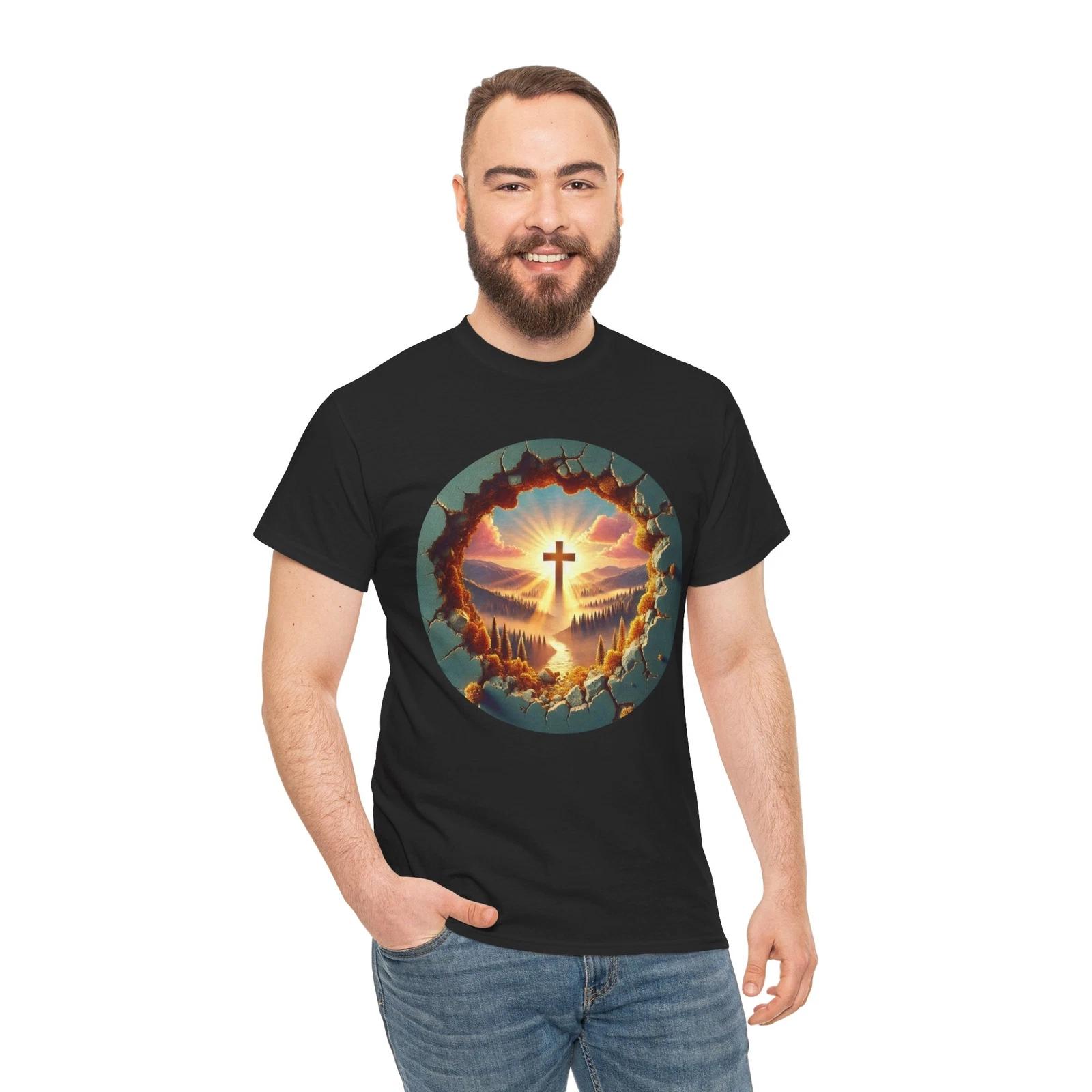 Bible Art the Cross Jesus Christ Faith T-Shirt Bible Religion Resurrection 4XL