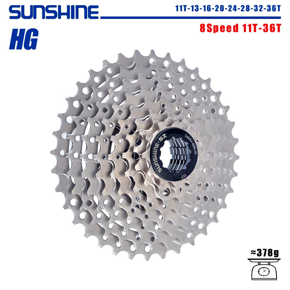 SUNSHINE Fahrradkassette 8/9/10/11/12-fach MTB Ritzel 11T-32T/36T/40T/42T/46T/50T/52T HG-Struktur Freilauf für SHIMANO/SRAM