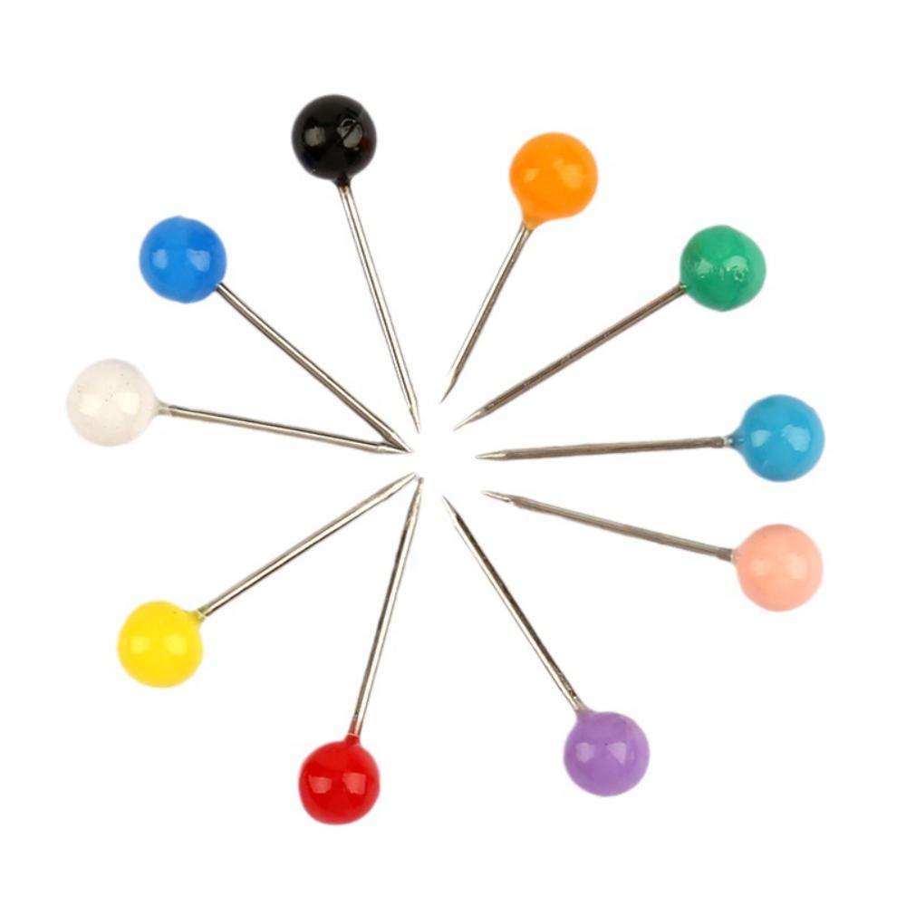 500pcs/lot Pearl Light Locating Pins 10 Color DIY Patchwork Sewing Pins Positioning Needle Garment Accessory
