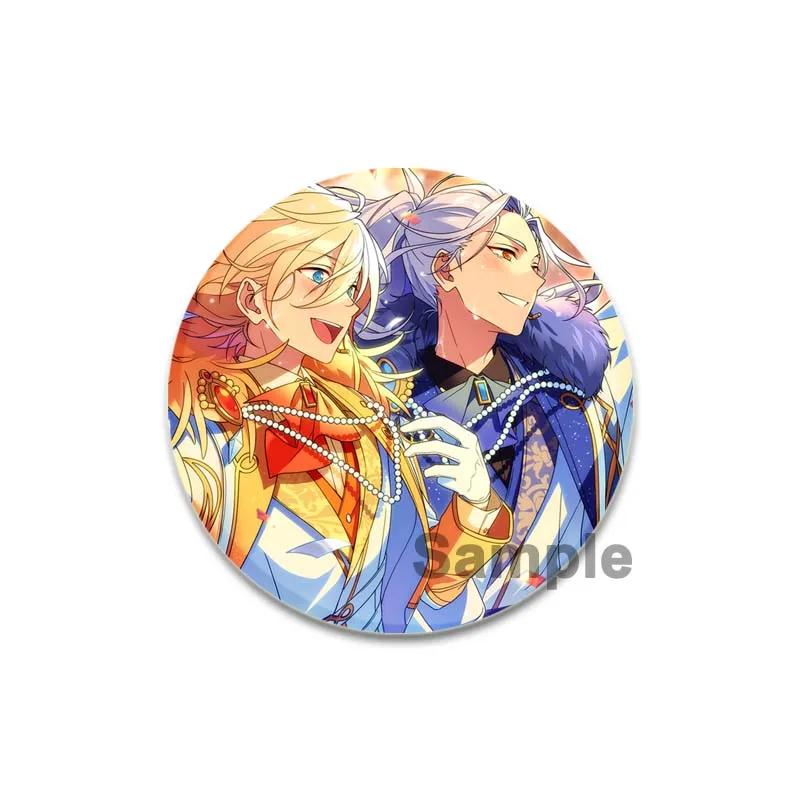 32/44/58mm Ensemble Stars Idol Round Brooch Cartoon Cosplay Badge Icons Lapel Pins for Backpack Gifts Eichi Tenshouin