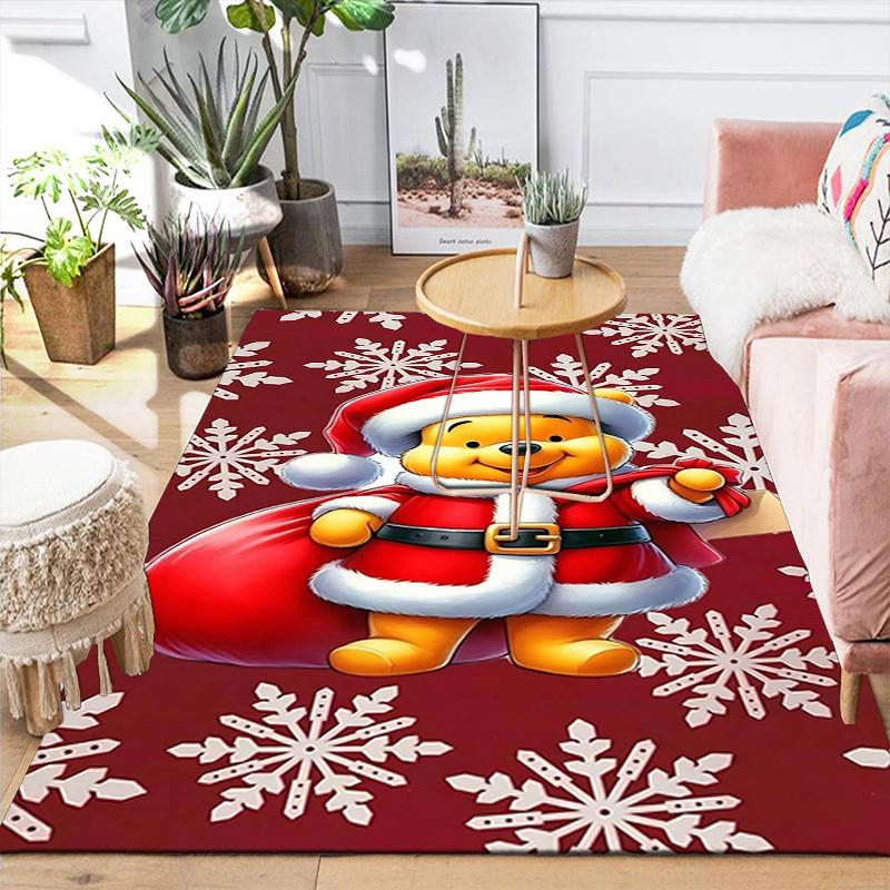 1Pc Christmas Winnie Pooh Rug Office Carpet Indoor Outdoor Doormat Nonslip Soft And Comfortable Living Room Christmas Halloween Gift D918106