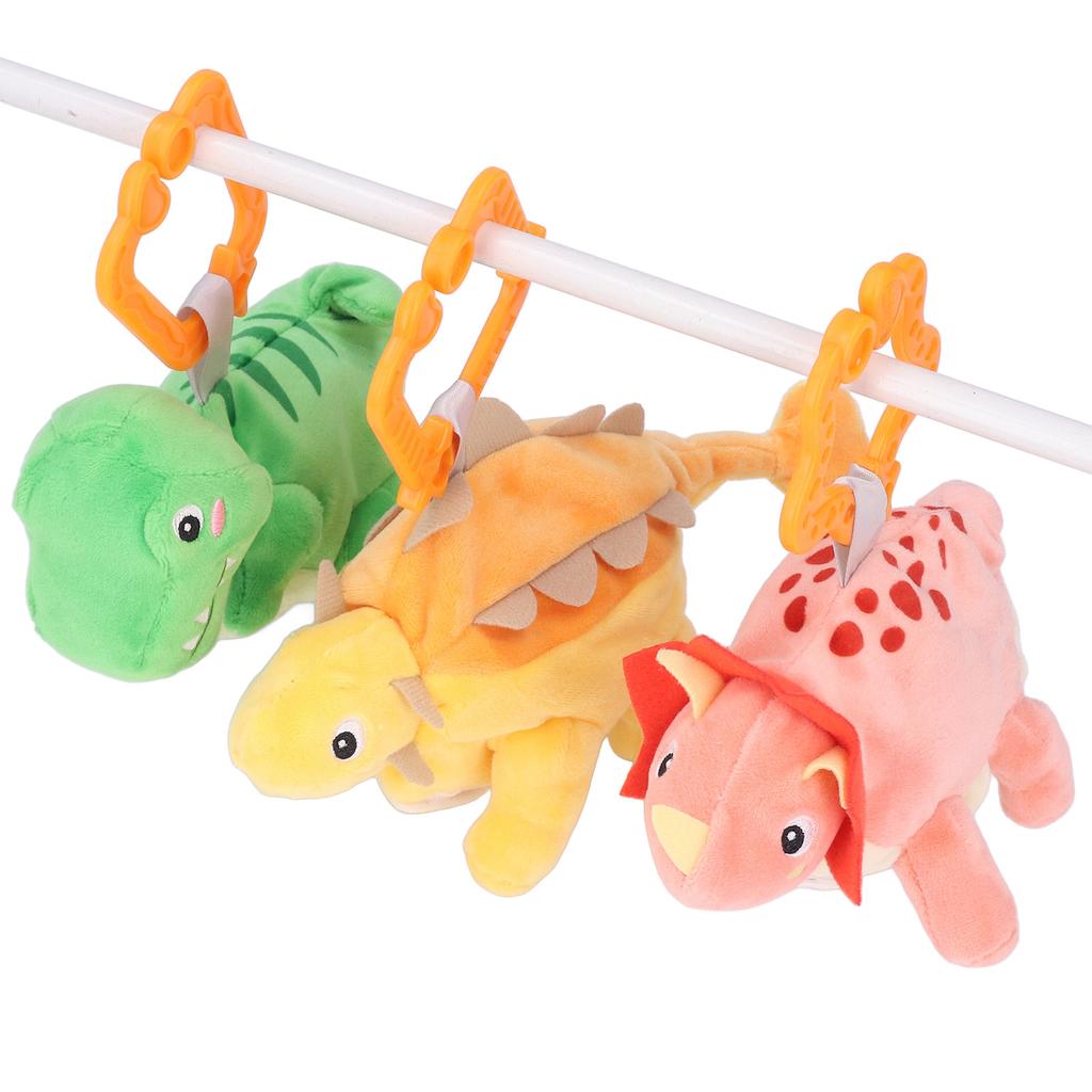 Dinosaur Plush Toy Infant Cute Dinosaur Egg Doll Pendant Gift with Hanging Ring for Baby Stroller