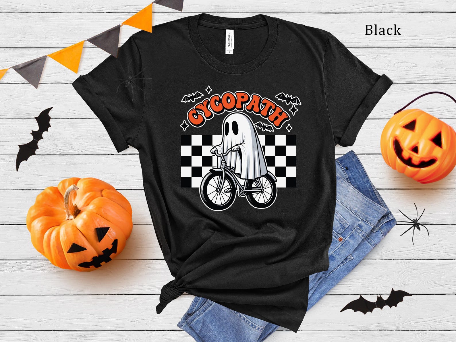 Cycopath Ghost Halloween T-Shirt | Spooky Cyclist Tee 2XL