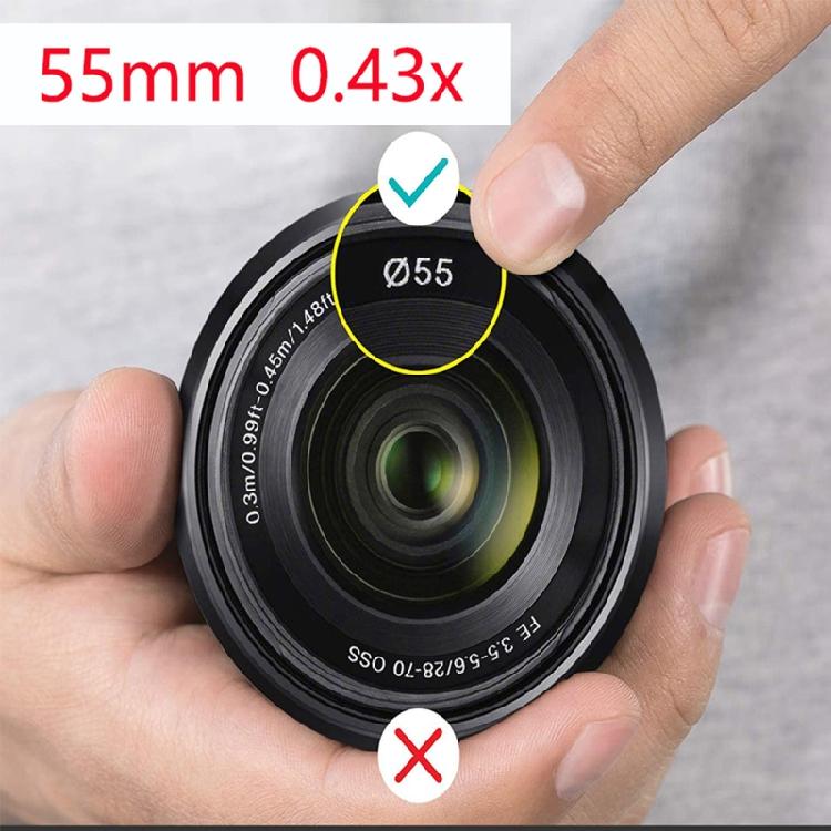49/52/55/58mm Professional Wide Angle Lens Macro Portion 0.43x for Photography