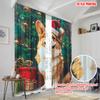 2pcs,2D plane printing Pattern Curtains Corgi Dog Versatile Fabric (without rod) Home Decor for Bedroom & Living Room Decor