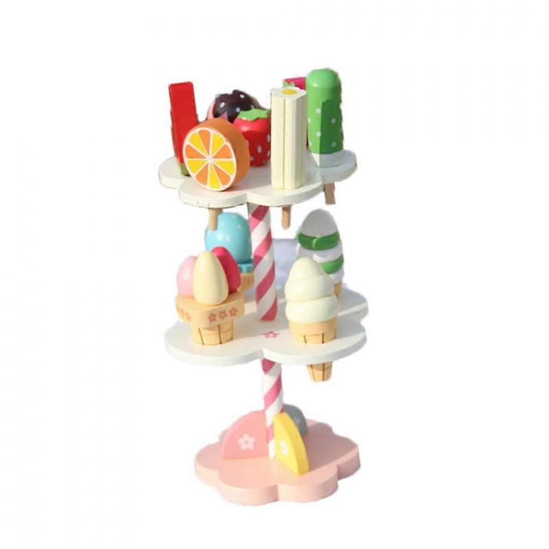 Babyspielzeug Simulation Eis Holzspielzeug Set für Rollenspiele Küchenset für Rollenspiele Küchenessen Baby Säugling