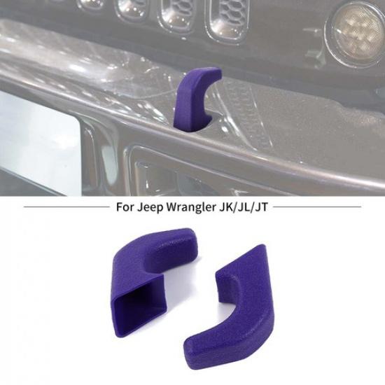 

2x Front Bumper Tow Hook Cover Trim For Jeep Wrangler JK JL JT Accessorie Purple