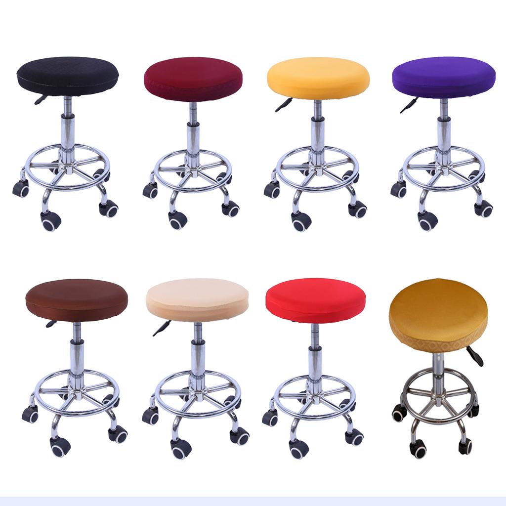 Stretchable Bar Stool Slip Cover Round Seat Cushion Chair Protector for Home Bar Restaurant Decor