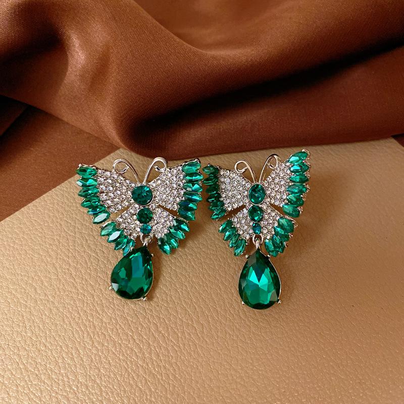 Classic Middle Design Women Girls Palace Luxury Crystal Necklace Earrings Vintage Lady Gorgeous Chains Choker Jewelry Gift