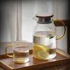 1500ml Glass Water Pitcher with Handle Lid Heat Resistant Cold Hot Kettle Water Cup Set Tea Pot Juice Jug Water Bottle Carafe