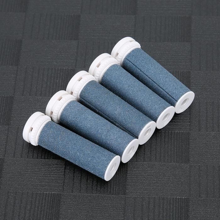 Rouleaux de remplacement grossiers - Lot de 5 - ABS &amp; pierre de quartz - 5,1 x 1,7 cm - Pour callosités sévères