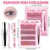 Mixed Length Individual Lash Clusters Soft PBT Material Lash Cluster Kit  Home Makeup