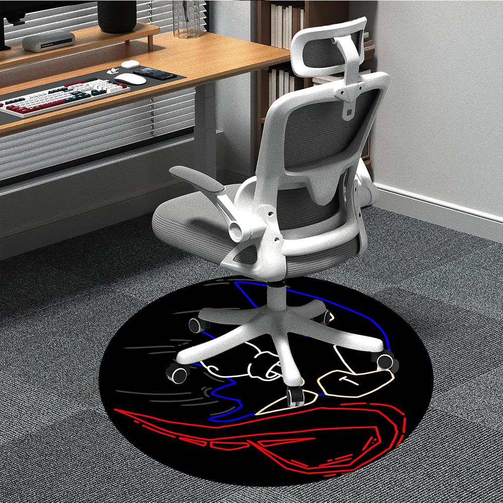 

1pc Sonic Neon Sign Office Round Area Rug, Indoor Mat Suitable For Office, Under Office Chairs Bedroom Living Room Home Decor, Room Deco056 80cm by 80cm