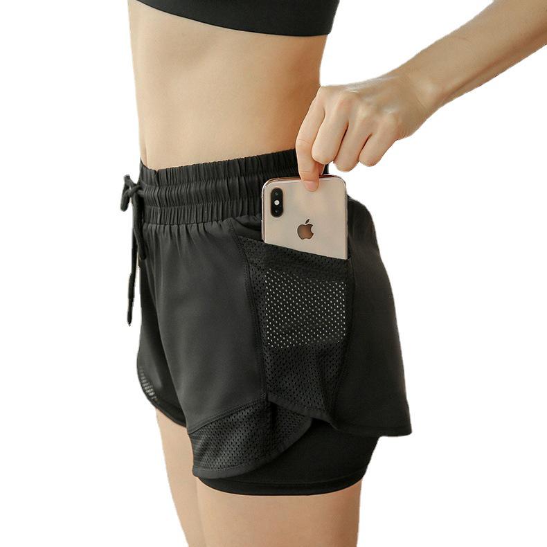 Women's High-Waisted Quick-Dry Yoga Shorts: 2-in-1 Running & Dance Fitness Outerwear
