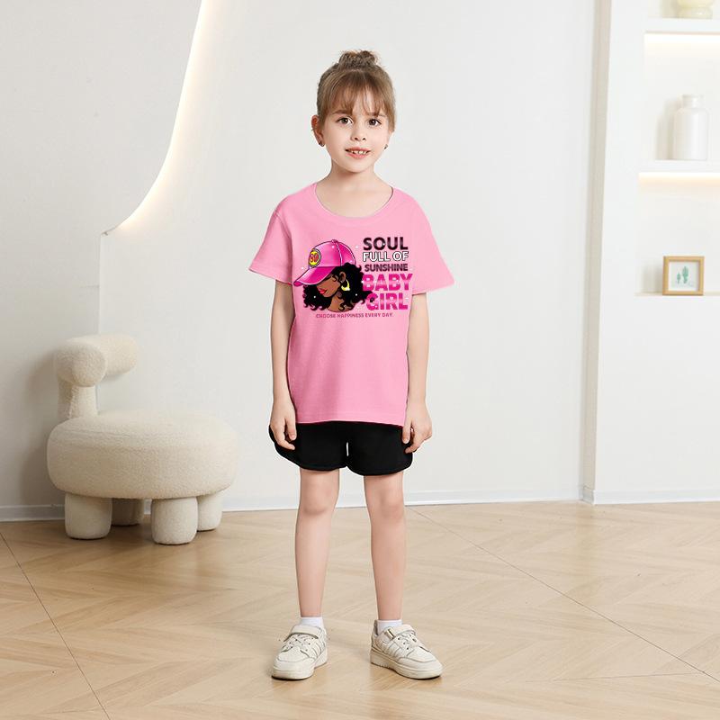 Children T-shirt Cartoon Girl Printed 2-13Y Kids Clothes 100% Cotton T-shirt Tops Tee2-13Y Boys Girls Baby Tee