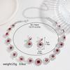 3PS Wedding Seasons Luxury Full Diamond Women's Earrings Necklace Zircon Set Wedding Dress Neck Accessories Women's Dress