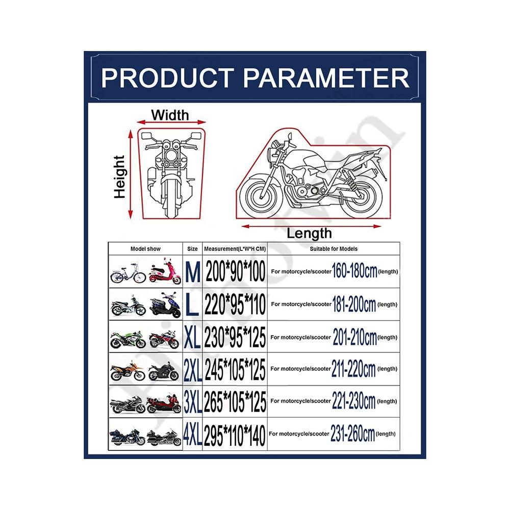 Motorcycle Cover Silver Coated Inside Waterproof Dustproof Cover For Large Bikes Cruisers Scooters