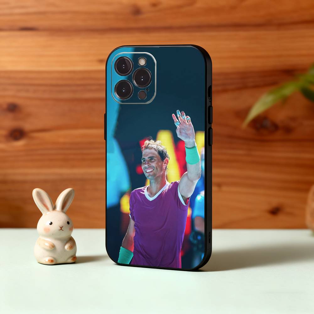 Tennis R-Rafael N-Nadal Handyhülle Für iPhone17,16,15,14,13,12Plus,Pro Max,XS,5G Weiches Silikon Schwarze Hülle