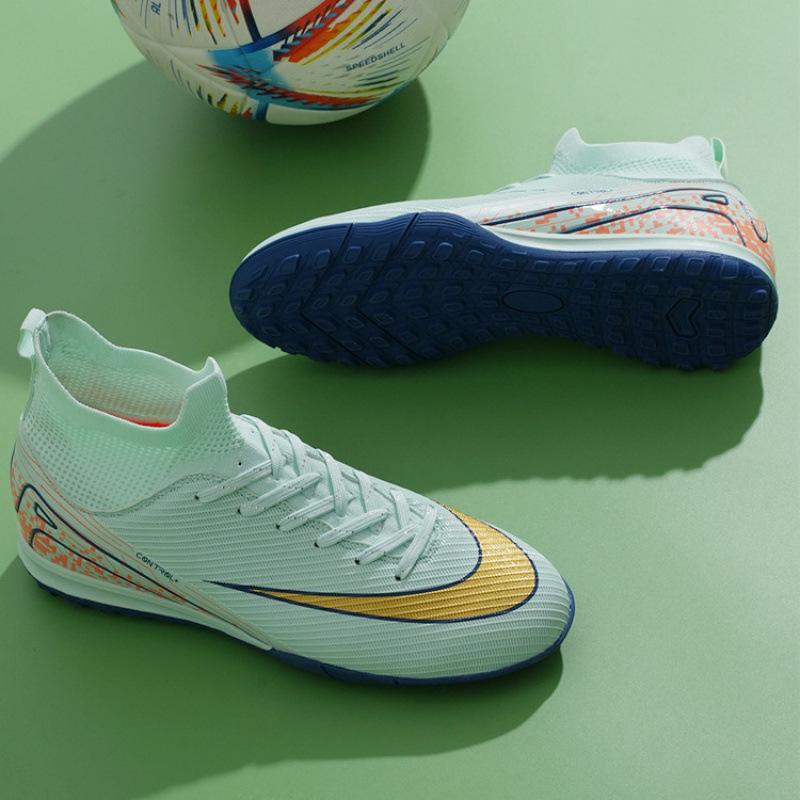 2025 new youth AG long nails TF broken nails high-top football shoes men's and women's grass training sports shoes