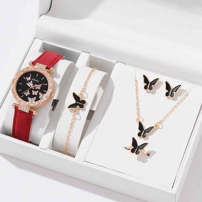 Women's Watch Fashion Personalized Simple Watch Butterfly Digital Belt Watch Set