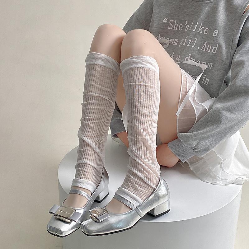 

Тонкие носки дуй-дуй для весны и лета, женские, для защиты от солнца, до середины икры, в балетном стиле, длинные, до икры, серые гетры дуй-дуй 1 pair белый