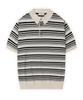 MANNERGRAM Nature Cotton 100% Striped Collared Short Sleeve Knit - 5 Colors