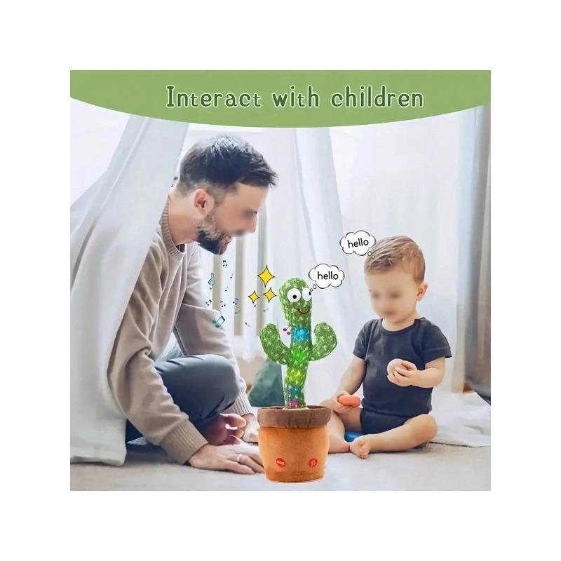1pc-Dancing Talking Cactus Toys For Baby Boys And Girls, Singing Mimicking Recording Repeating What You Say Sunny Cactus Up Plus