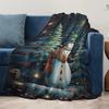 Tuniu Cute Snowman Print Blanket for Home Sofa Bed Room Decorative Throw Blanket Warm Cozy Gift