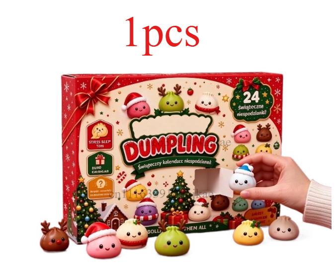Calendario dell'Avvento a Forma di Raviolo di Natale da 24 Giorni, Set Regalo, Decorazioni per il Countdown delle Feste, Decorazione da Tavolo, Regali Festivi per Feste