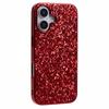 For iPhone 16 Plus Case TPU+PC Sparkling Glitter Phone Back Cover