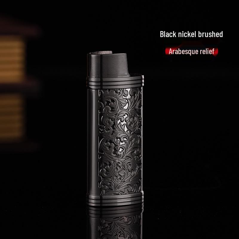 **J5 Bic Retro Mini Metal Lighter Set - Creative Fireworks Shell Design**