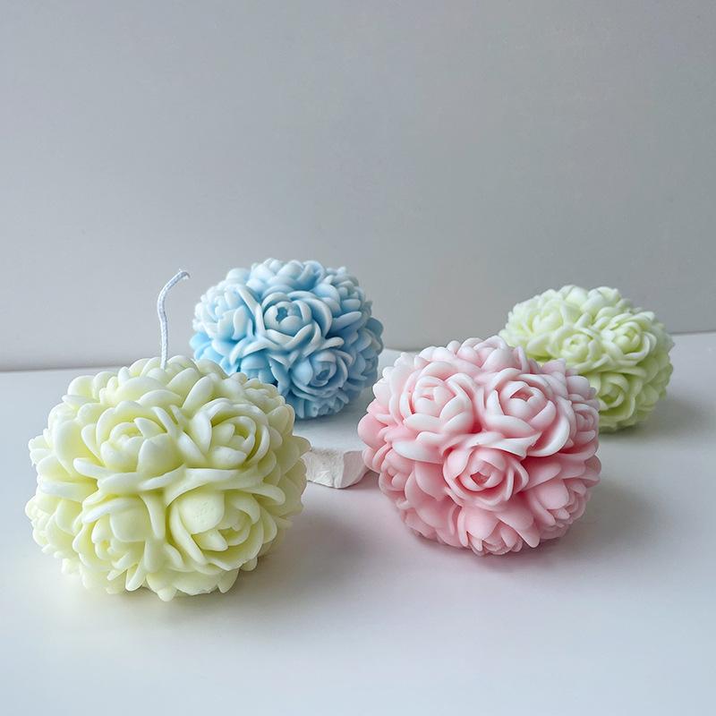 Flower Ball Mold Silicone Rose Ball Mold Aroma Candle Mold Aroma For Crafting Home Fragrance Romantic