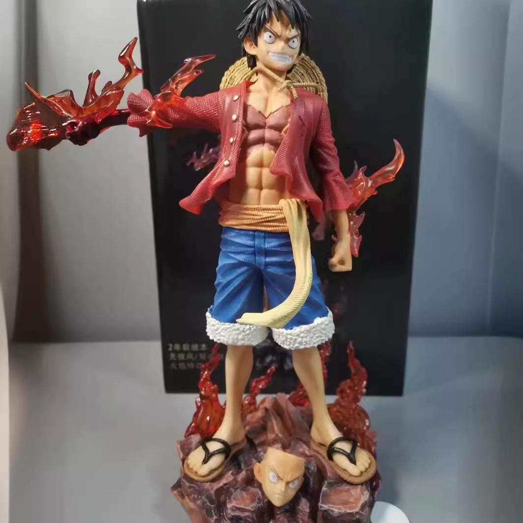 Аниме ONE PIECE GK Огненный Кулак Метеора Луффи, с меняющимся лицом, в стоячей позе, статуя, модель, фигурка в коробке