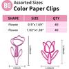80 Pcs Cute Flower Paper Clips Set, Floral Paper Clips for Office Supplies Organization (Flower Shape 1)
