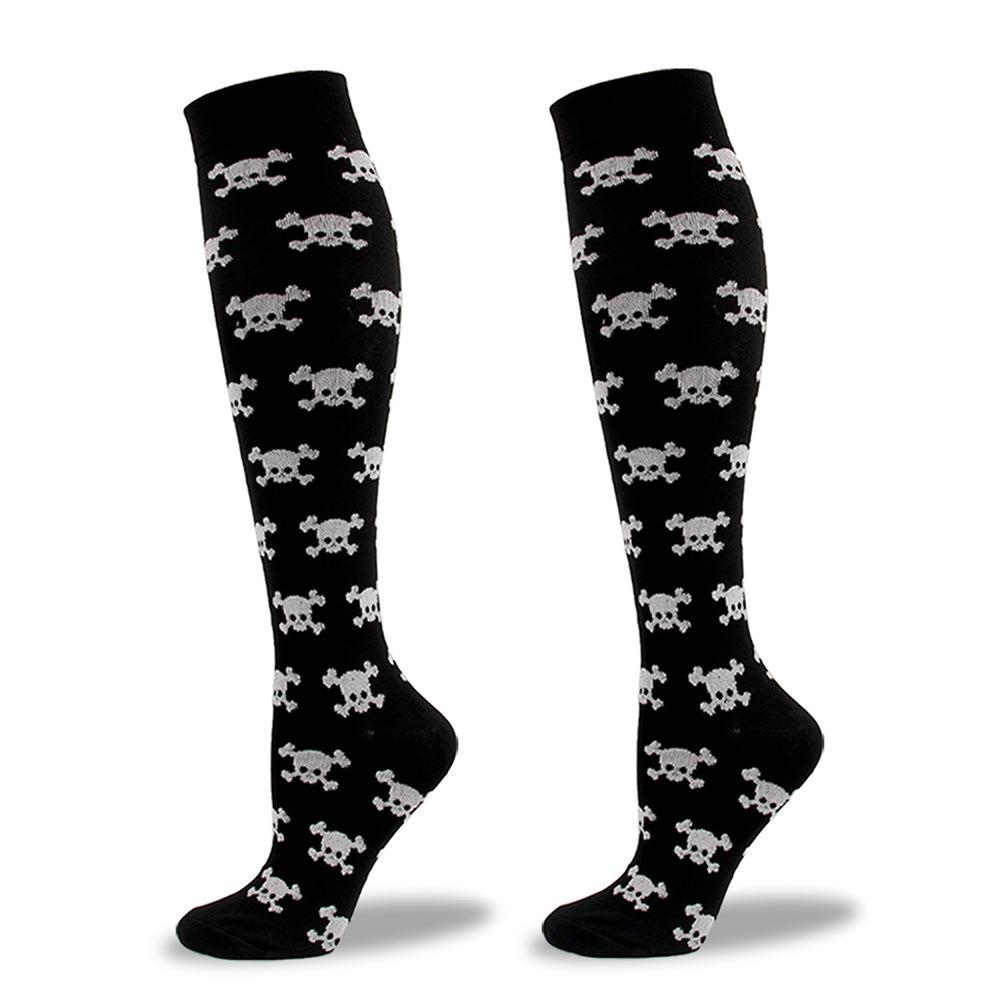 Varikozele Socken Kompressionssocken Halloween Totenkopf Knochen Fledermaus Zahn Herren Sportstrümpfe Radfahren Laufen Krankenschwester Damen Socken Geschenk