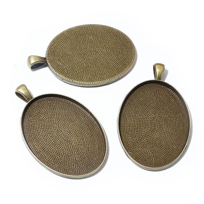 Neue Mode 5 Stück/Los 30x40mm Innenmaß 8 Farben Beschichtet Einfacher Stil Cabochon Basis Fassung Anhänger Anhänger