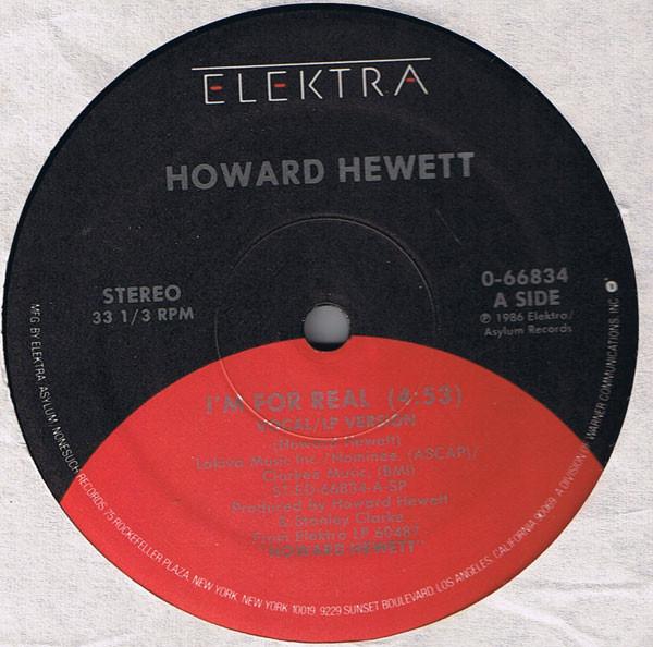 

12inch Record HOWARD HEWETT - I m For Real 066834 Elektra 1986 US Soul/Funk Used