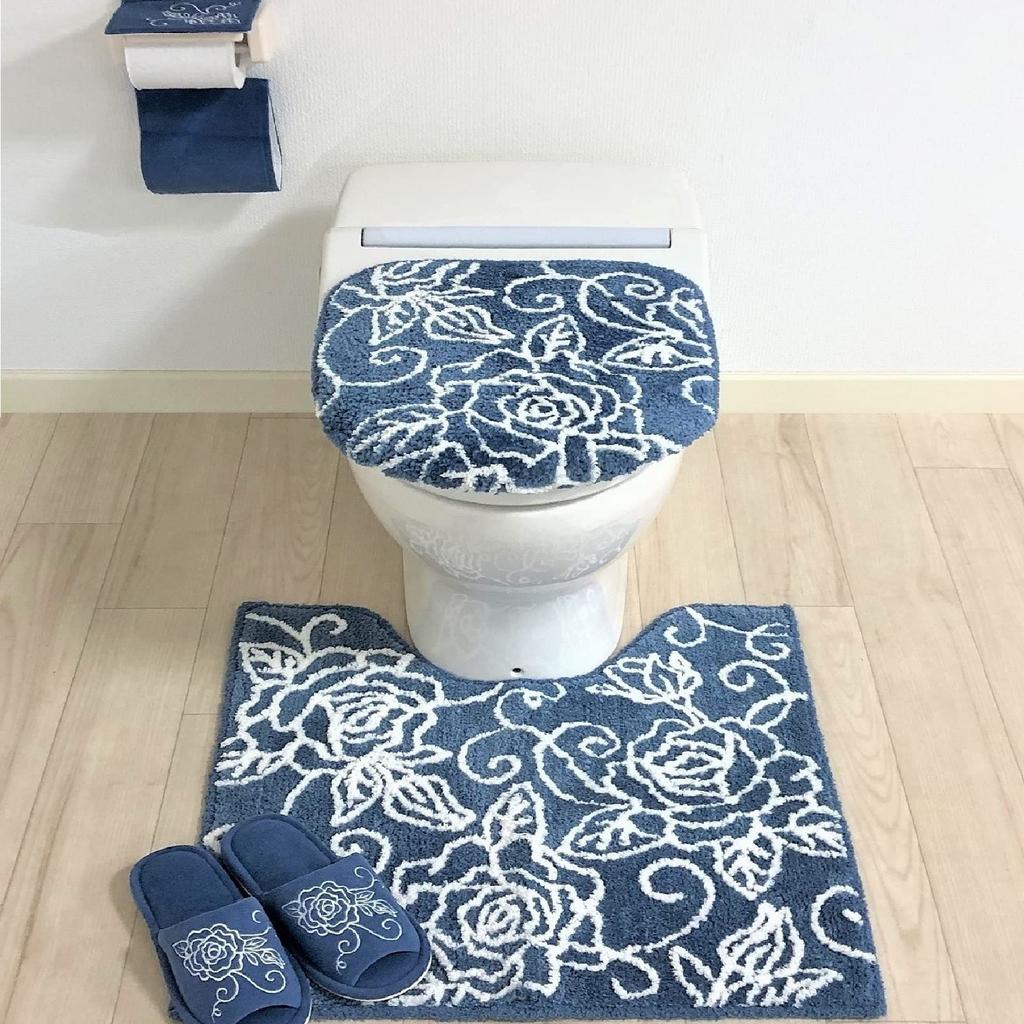 Senko Clear Rose Toilet Approximately 60 X 60 87938 Mat, Cm, Blue,