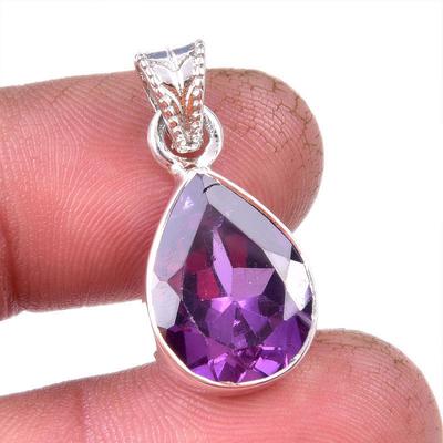 Natural Alexandrite Gemstone 925 Solid Sterling Silver Gift Pendant 1.25" R9G58