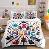 Music Instruments Colorful Design Bedding Duvet Cover Set Duvet Cover Pillowcases  (1*Duvet Cover 2*Pillowcases, Without Duvet Insert)