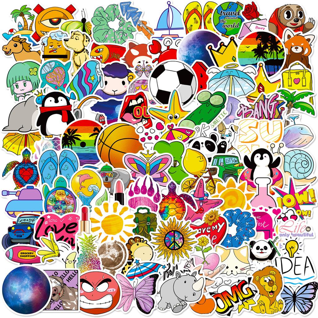 T01040732 Clearance 100 Sheets Animal Small Fresh Graffiti Sticker Suitcase Trolley Case Sticker